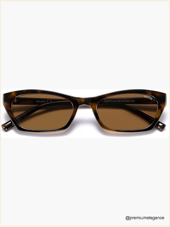 Trendy Cat Eye Polarized Sunglasses Retro Thin Rectangle Sunnies main image 6
